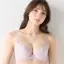 きゅっと寄せブラ ブラ＆ショーツセット デイジーレース【一部カラーSALE】, パープル, model image number 0